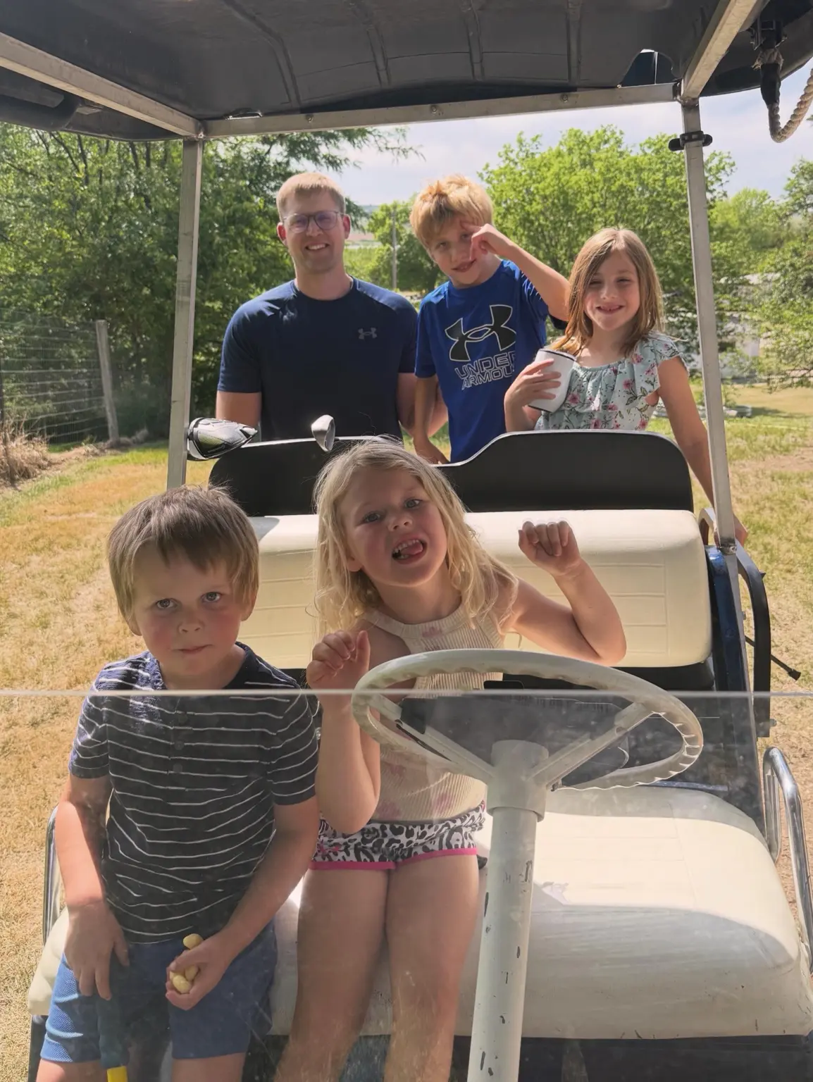 Marcus spending a summer day outside with the kids
